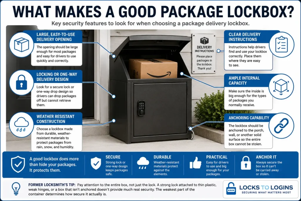 Security features to look for in a package delivery lockbox